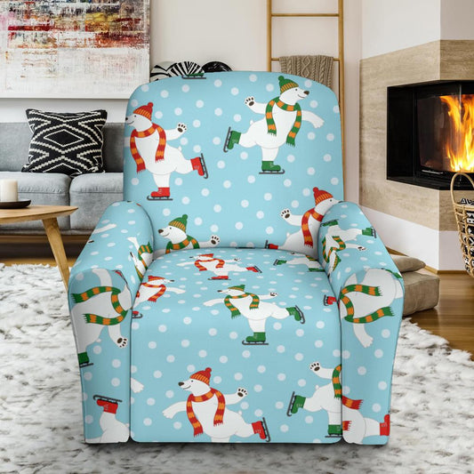 Polar Bear Pattern Print Design PB07 Recliner Slipcover-JORJUNE.COM