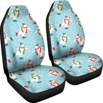 Polar Bear Pattern Print Design PB07 Universal Fit Car Seat Covers-JorJune