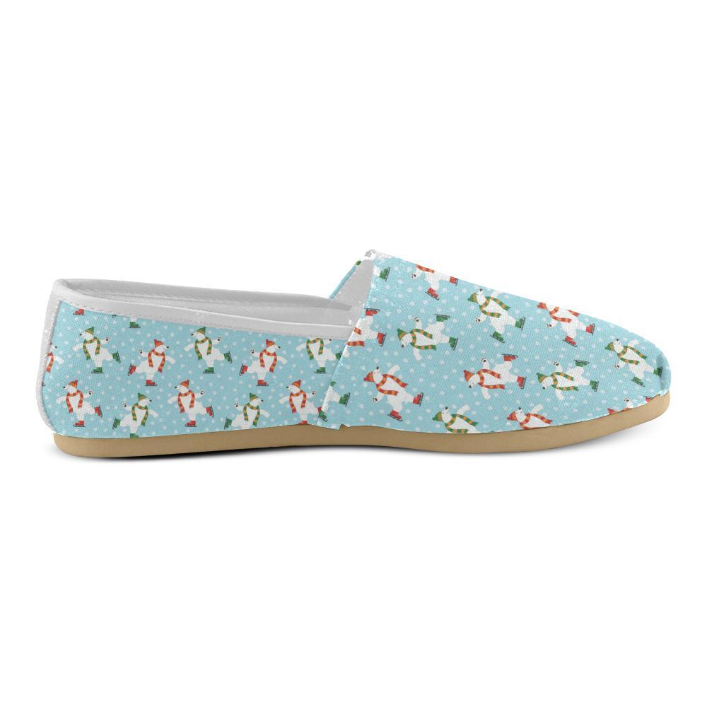 Polar Bear Pattern Print Design PB07 Women Casual Shoes-JorJune.com