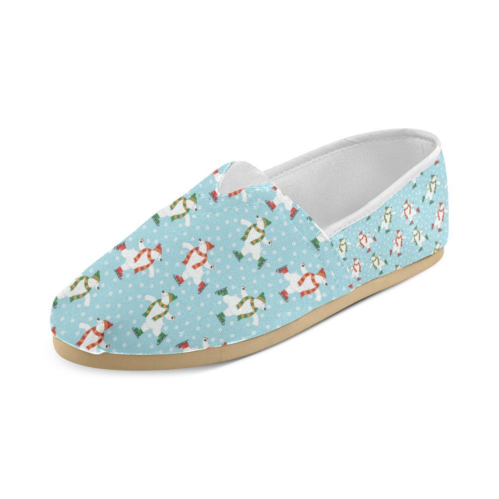 Polar Bear Pattern Print Design PB07 Women Casual Shoes-JorJune.com