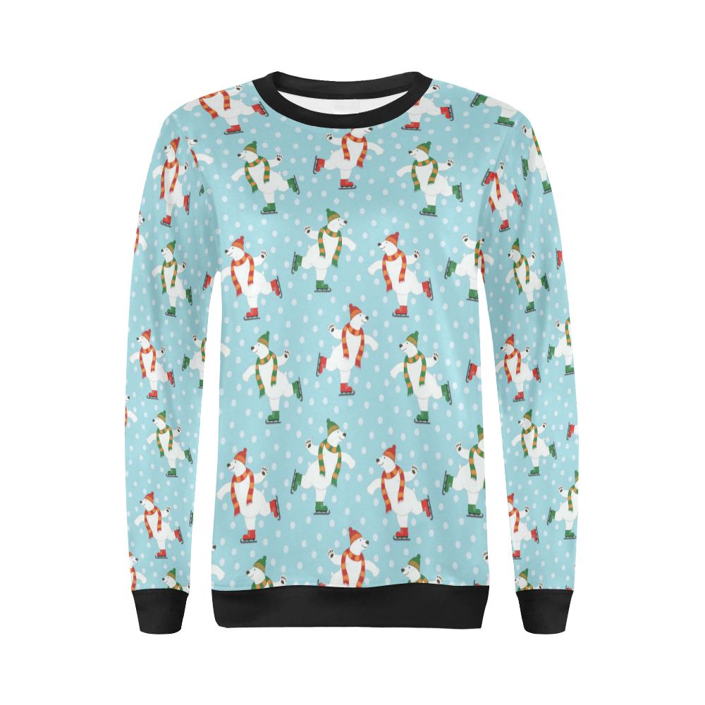 Polar Bear Pattern Print Design PB07 Women Long Sleeve Sweatshirt-JorJune