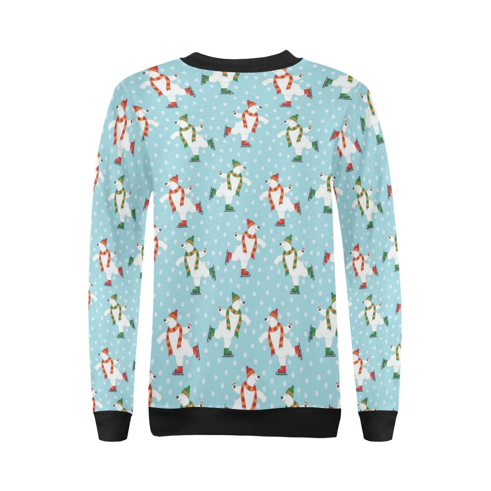 Polar Bear Pattern Print Design PB07 Women Long Sleeve Sweatshirt-JorJune