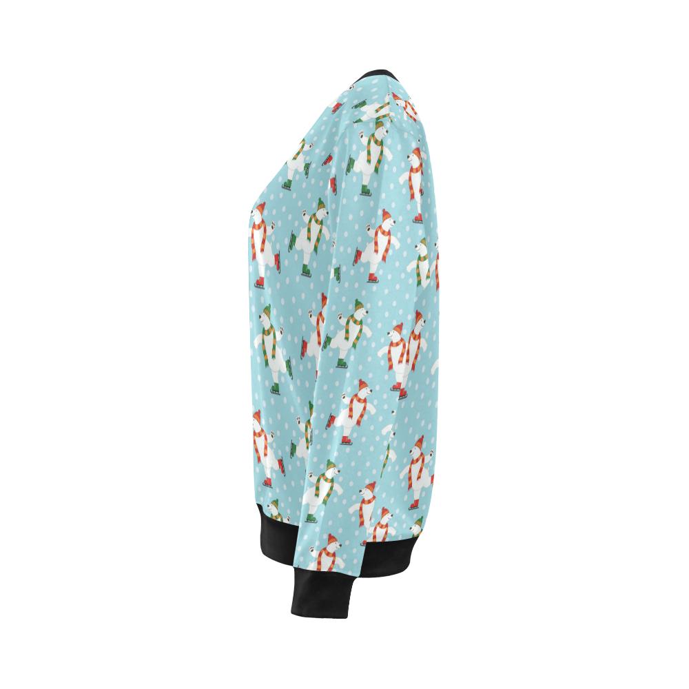 Polar Bear Pattern Print Design PB07 Women Long Sleeve Sweatshirt-JorJune