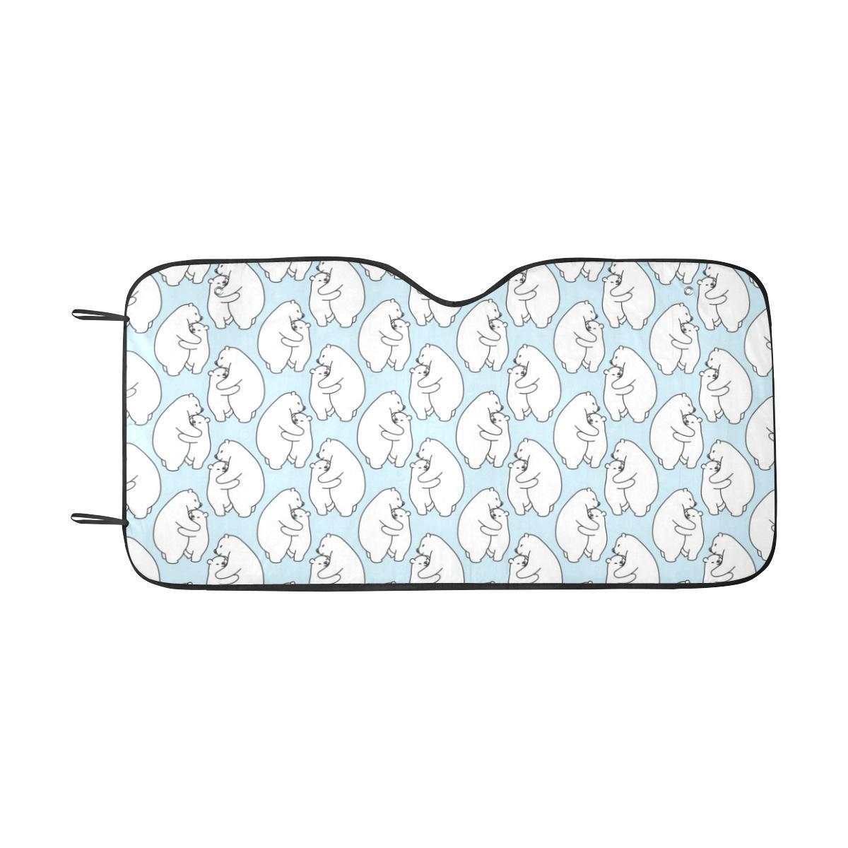 Polar Bear Pattern Print Design PB08 Car Sun Shade-JorJune