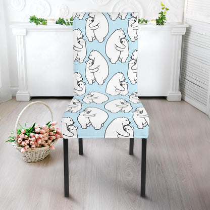 Polar Bear Pattern Print Design PB08 Dining Chair Slipcover-JORJUNE.COM