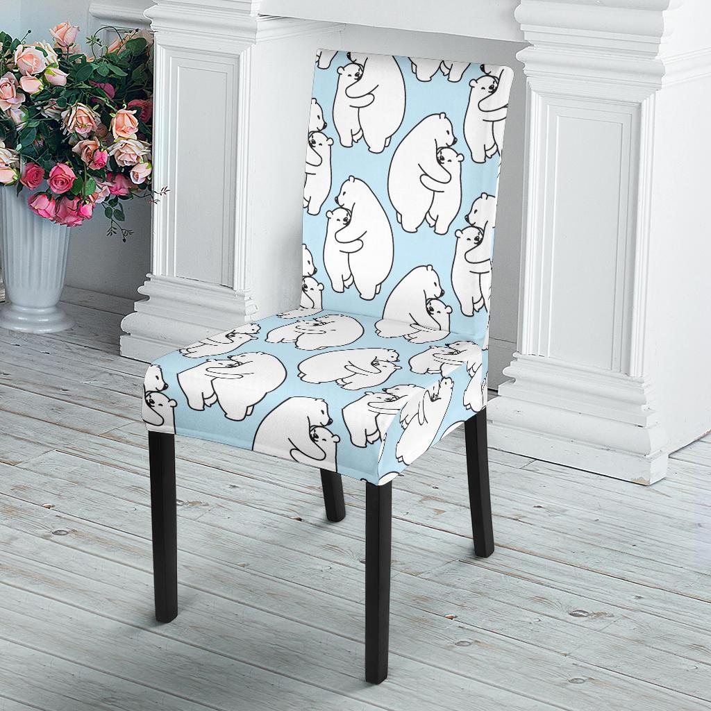Polar Bear Pattern Print Design PB08 Dining Chair Slipcover-JORJUNE.COM
