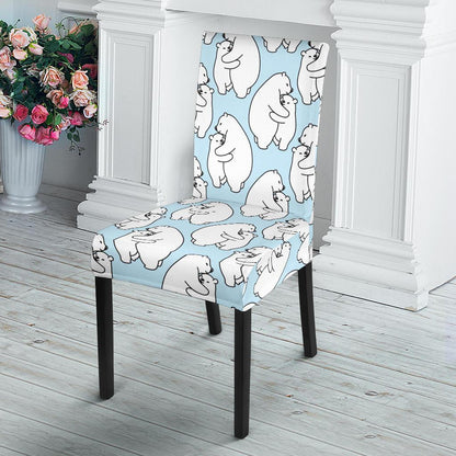 Polar Bear Pattern Print Design PB08 Dining Chair Slipcover-JORJUNE.COM