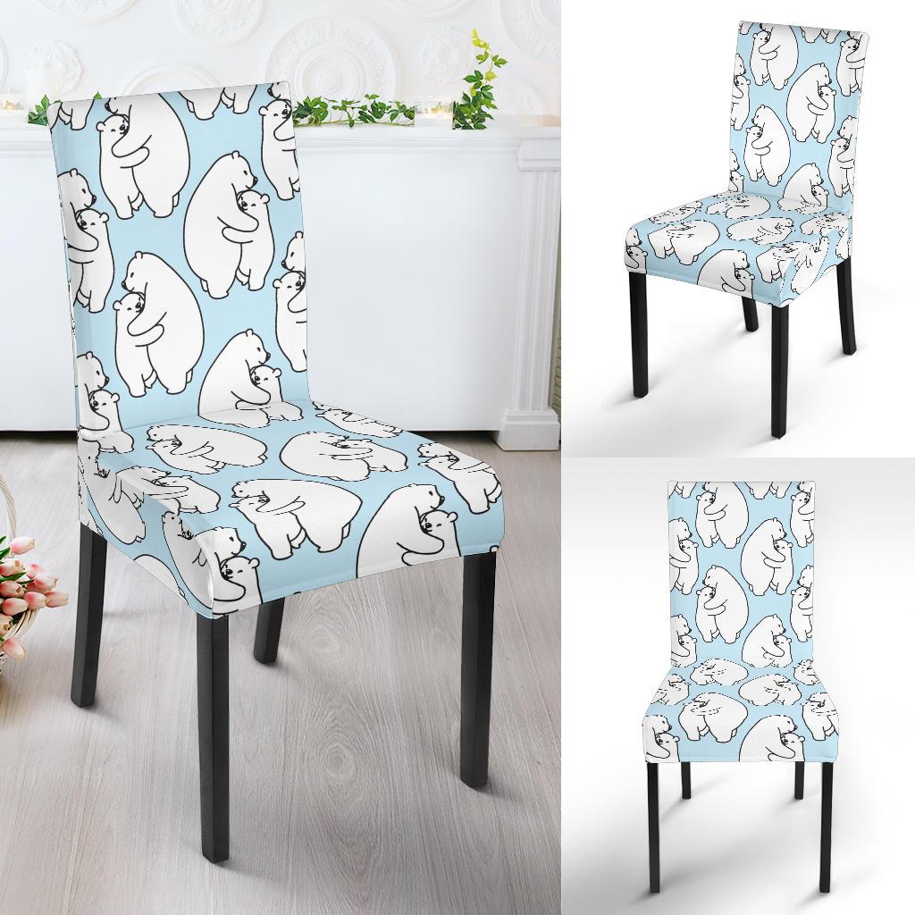 Polar Bear Pattern Print Design PB08 Dining Chair Slipcover-JORJUNE.COM