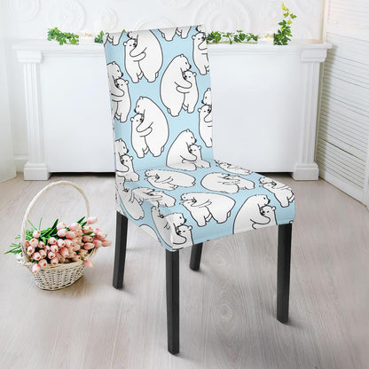 Polar Bear Pattern Print Design PB08 Dining Chair Slipcover-JORJUNE.COM
