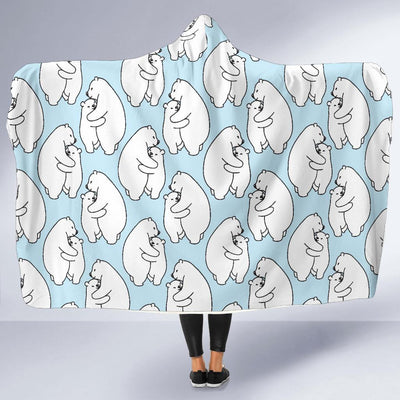 Polar Bear Pattern Print Design PB08 Hooded Blanket-JORJUNE.COM