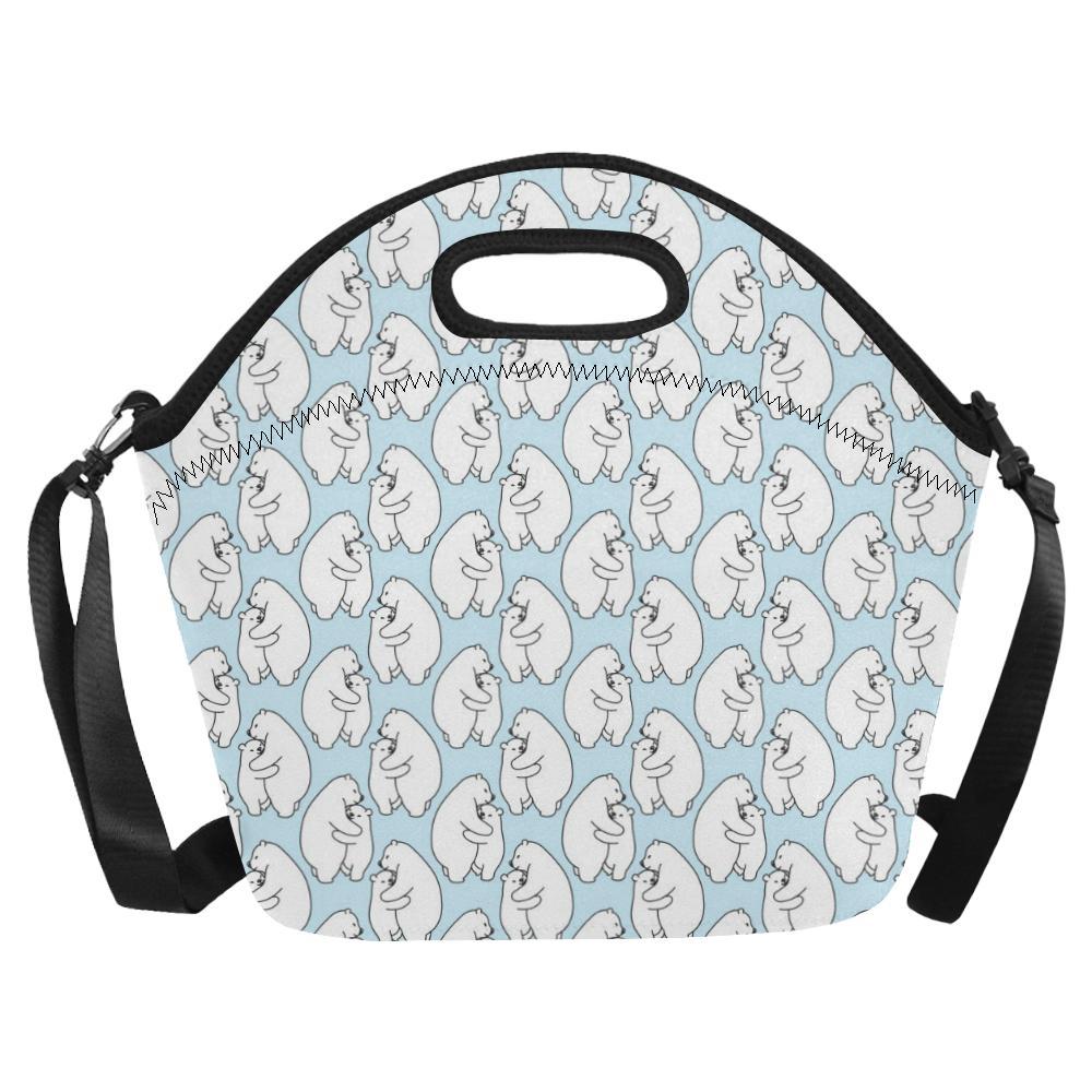 Polar Bear Pattern Print Design PB08 Neoprene Lunch Bag-JorJune