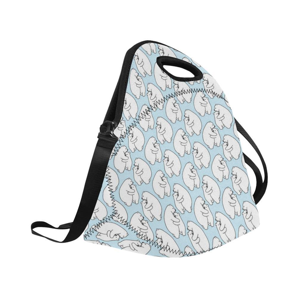 Polar Bear Pattern Print Design PB08 Neoprene Lunch Bag-JorJune
