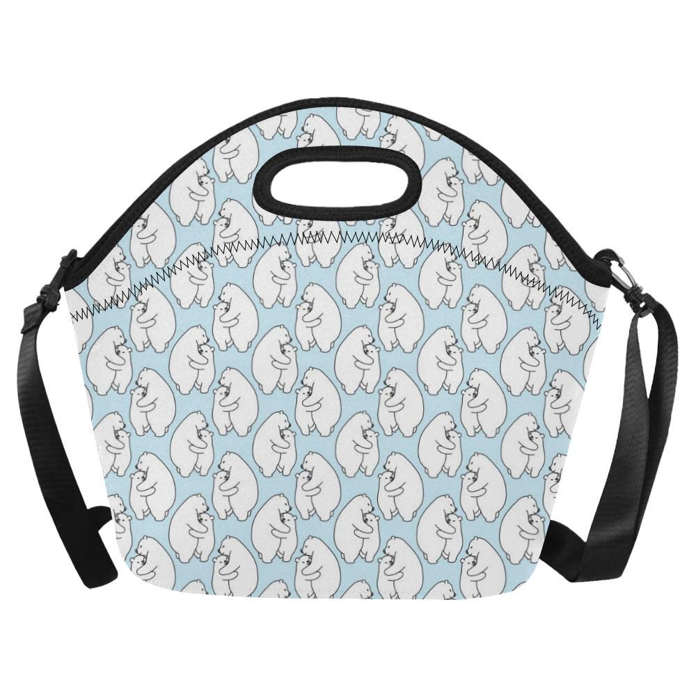 Polar Bear Pattern Print Design PB08 Neoprene Lunch Bag-JorJune