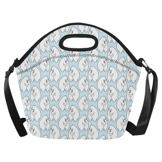 Polar Bear Pattern Print Design PB08 Neoprene Lunch Bag-JorJune