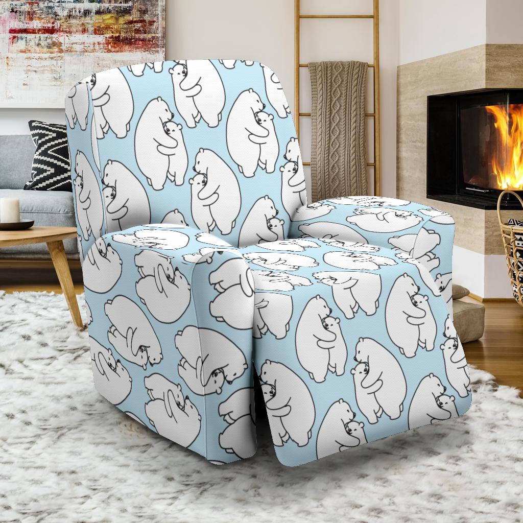 Polar Bear Pattern Print Design PB08 Recliner Slipcover-JORJUNE.COM