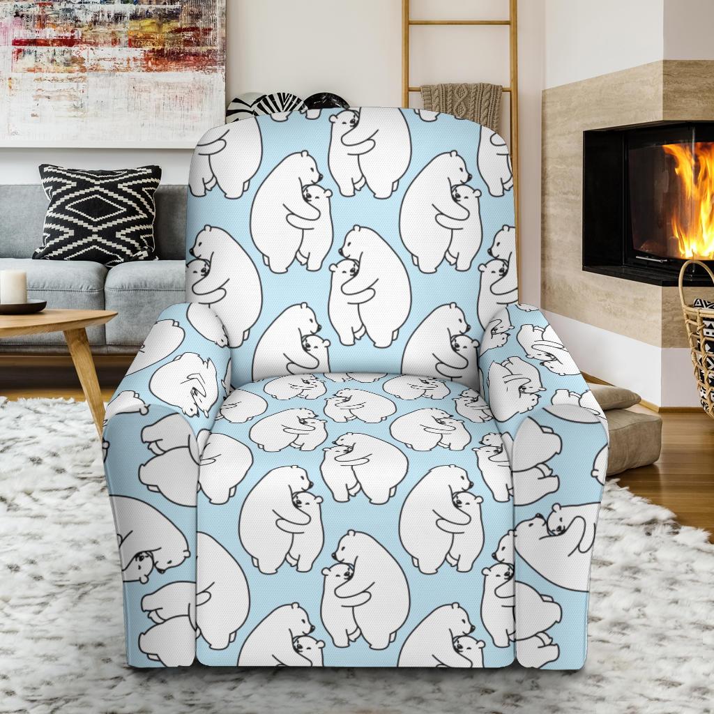 Polar Bear Pattern Print Design PB08 Recliner Slipcover-JORJUNE.COM