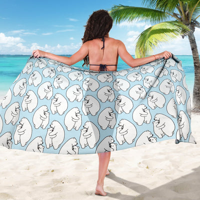 Polar Bear Pattern Print Design PB08 Sarong Pareo Wrap-JORJUNE.COM