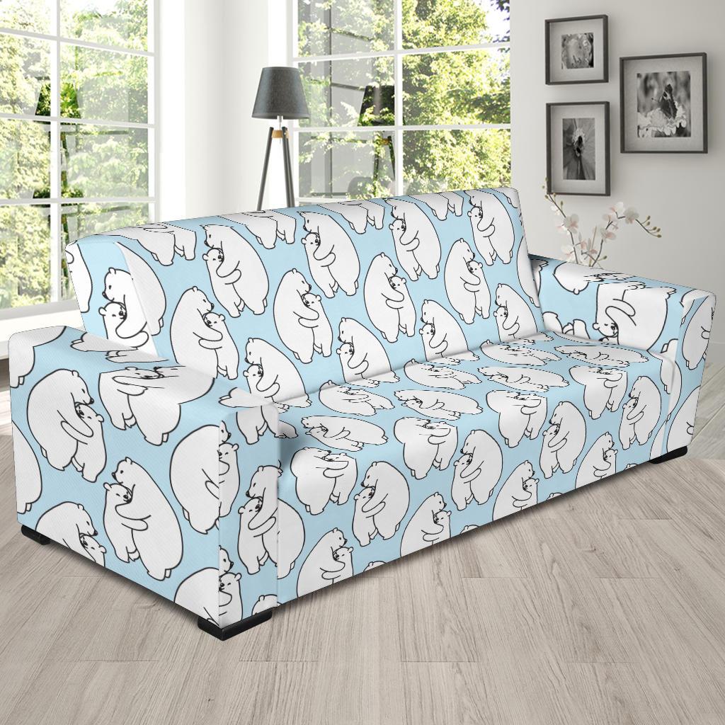 Polar Bear Pattern Print Design PB08 Sofa Slipcover-JORJUNE.COM