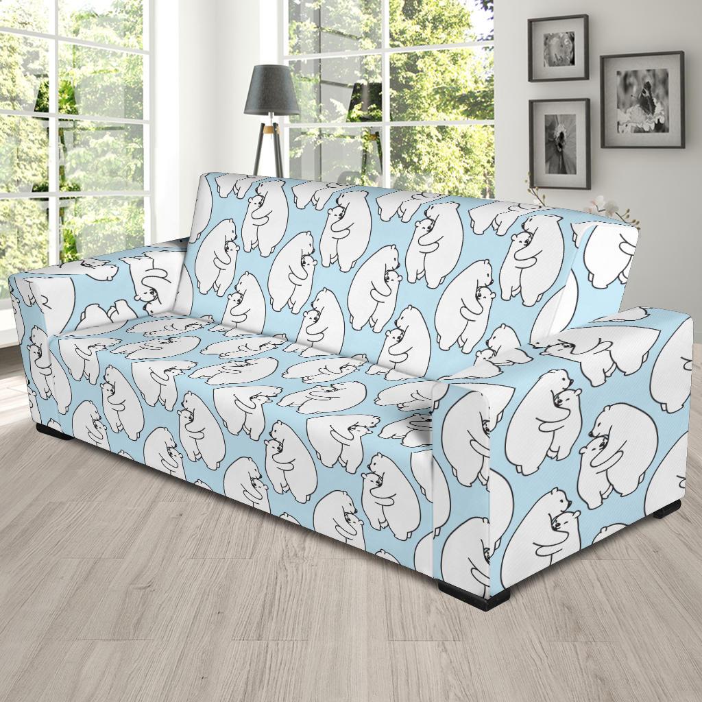 Polar Bear Pattern Print Design PB08 Sofa Slipcover-JORJUNE.COM