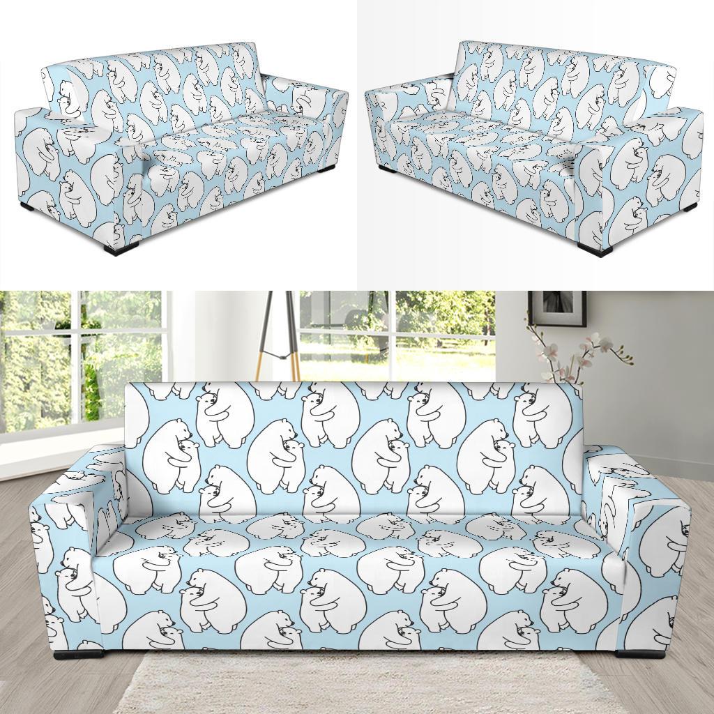Polar Bear Pattern Print Design PB08 Sofa Slipcover-JORJUNE.COM