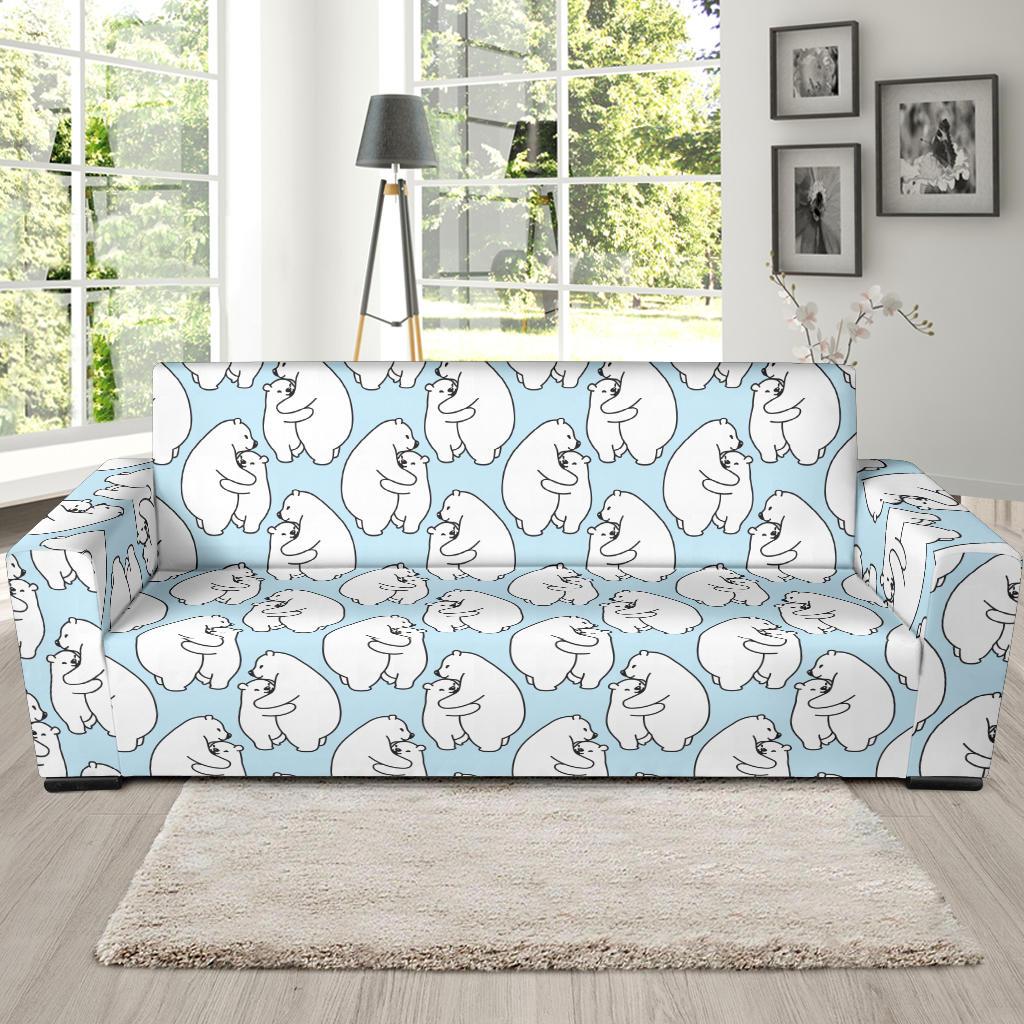 Polar Bear Pattern Print Design PB08 Sofa Slipcover-JORJUNE.COM