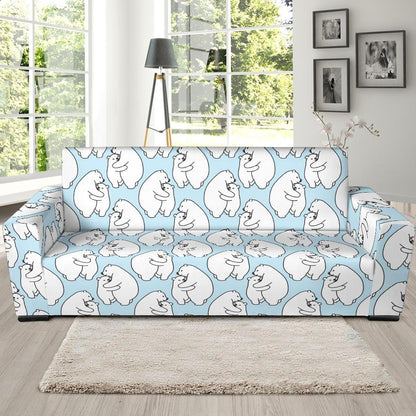 Polar Bear Pattern Print Design PB08 Sofa Slipcover-JORJUNE.COM