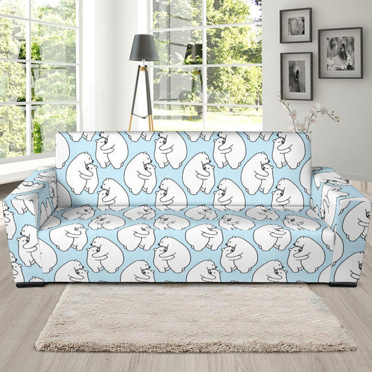 Polar Bear Pattern Print Design PB08 Sofa Slipcover-JORJUNE.COM