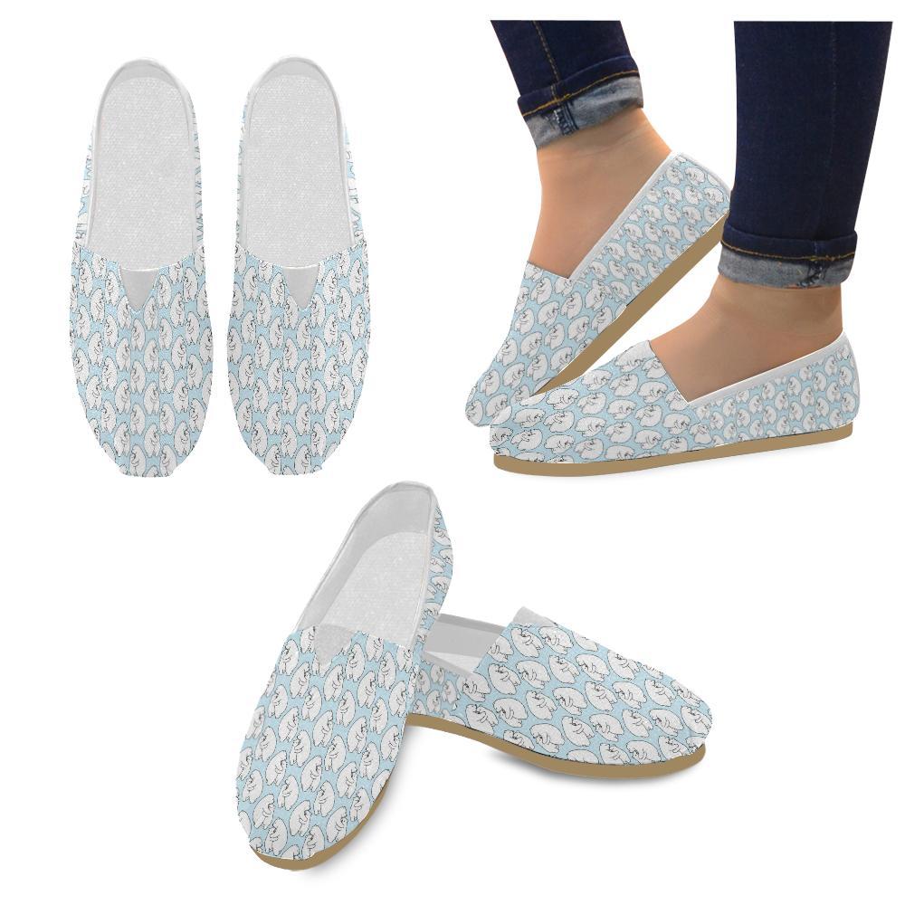 Polar Bear Pattern Print Design PB08 Women Casual Shoes-JorJune.com