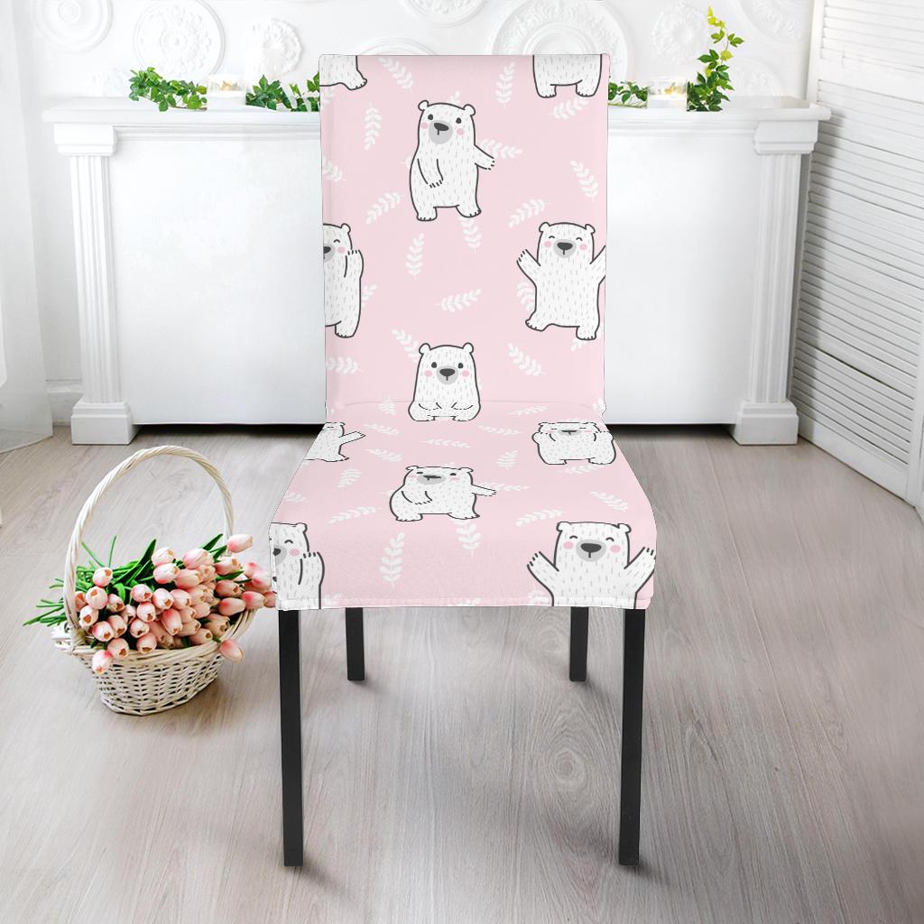 Polar Bear Pattern Print Design PB09 Dining Chair Slipcover-JORJUNE.COM