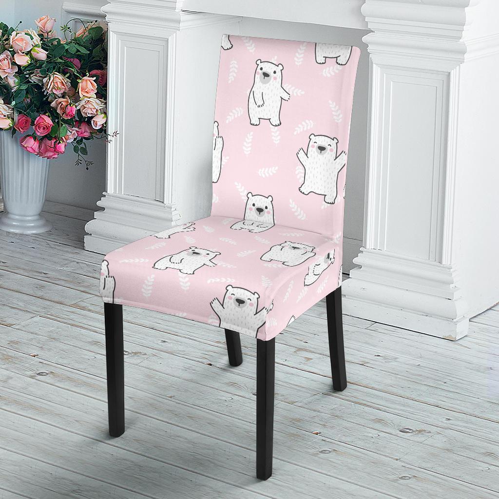Polar Bear Pattern Print Design PB09 Dining Chair Slipcover-JORJUNE.COM