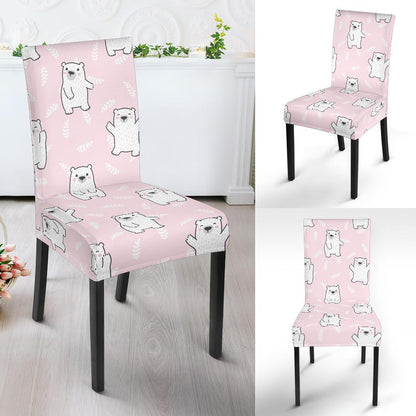Polar Bear Pattern Print Design PB09 Dining Chair Slipcover-JORJUNE.COM