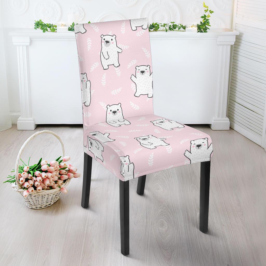Polar Bear Pattern Print Design PB09 Dining Chair Slipcover-JORJUNE.COM