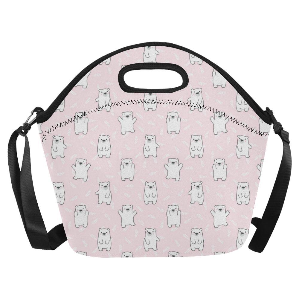 Polar Bear Pattern Print Design PB09 Neoprene Lunch Bag-JorJune