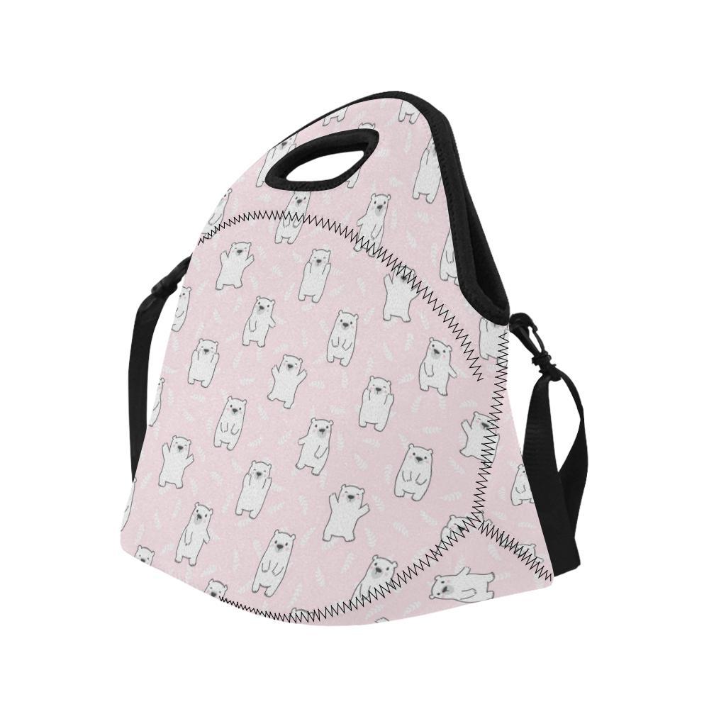 Polar Bear Pattern Print Design PB09 Neoprene Lunch Bag-JorJune