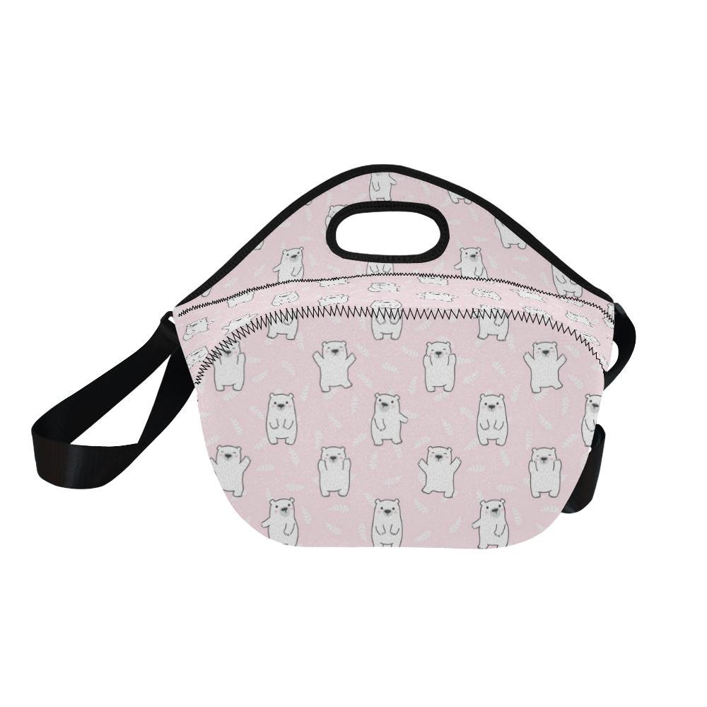 Polar Bear Pattern Print Design PB09 Neoprene Lunch Bag-JorJune
