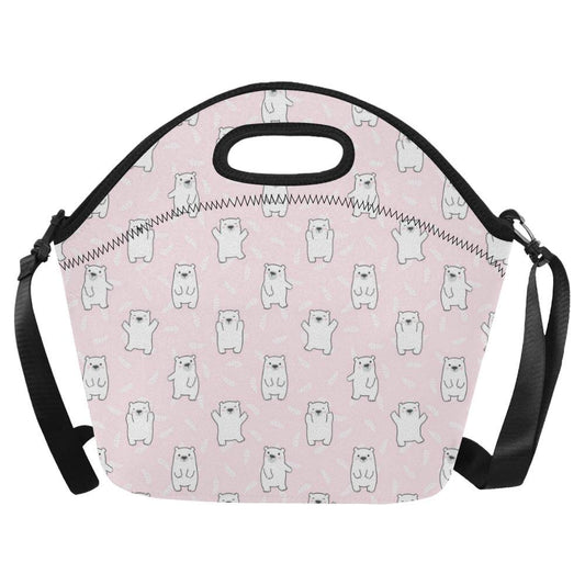 Polar Bear Pattern Print Design PB09 Neoprene Lunch Bag-JorJune