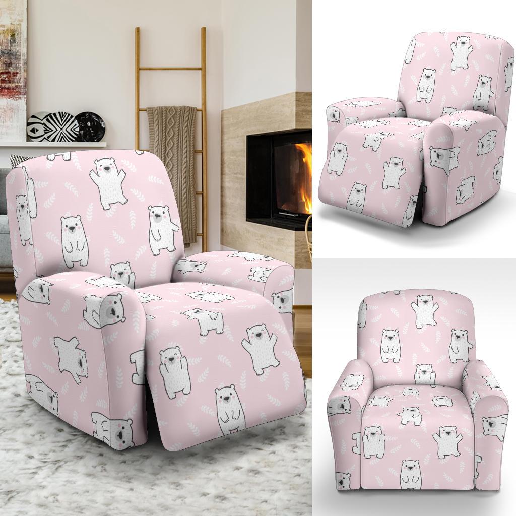 Polar Bear Pattern Print Design PB09 Recliner Slipcover-JORJUNE.COM