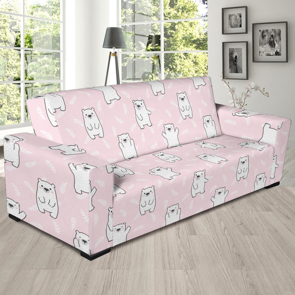 Polar Bear Pattern Print Design PB09 Sofa Slipcover-JORJUNE.COM