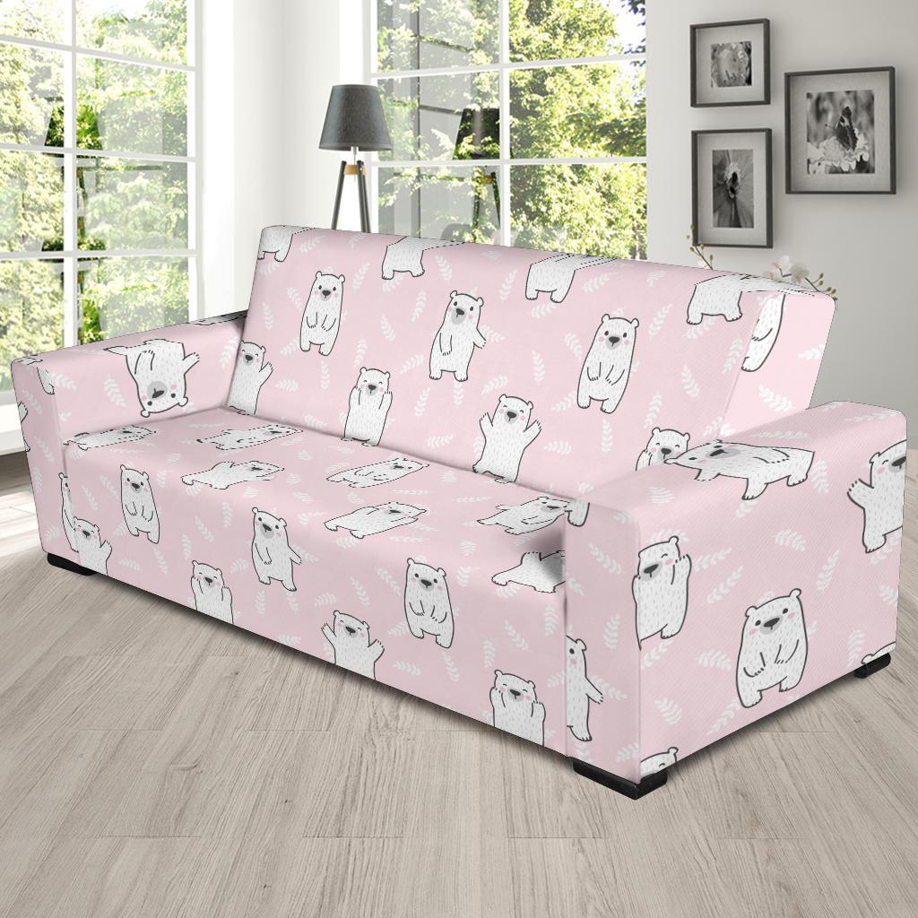 Polar Bear Pattern Print Design PB09 Sofa Slipcover-JORJUNE.COM