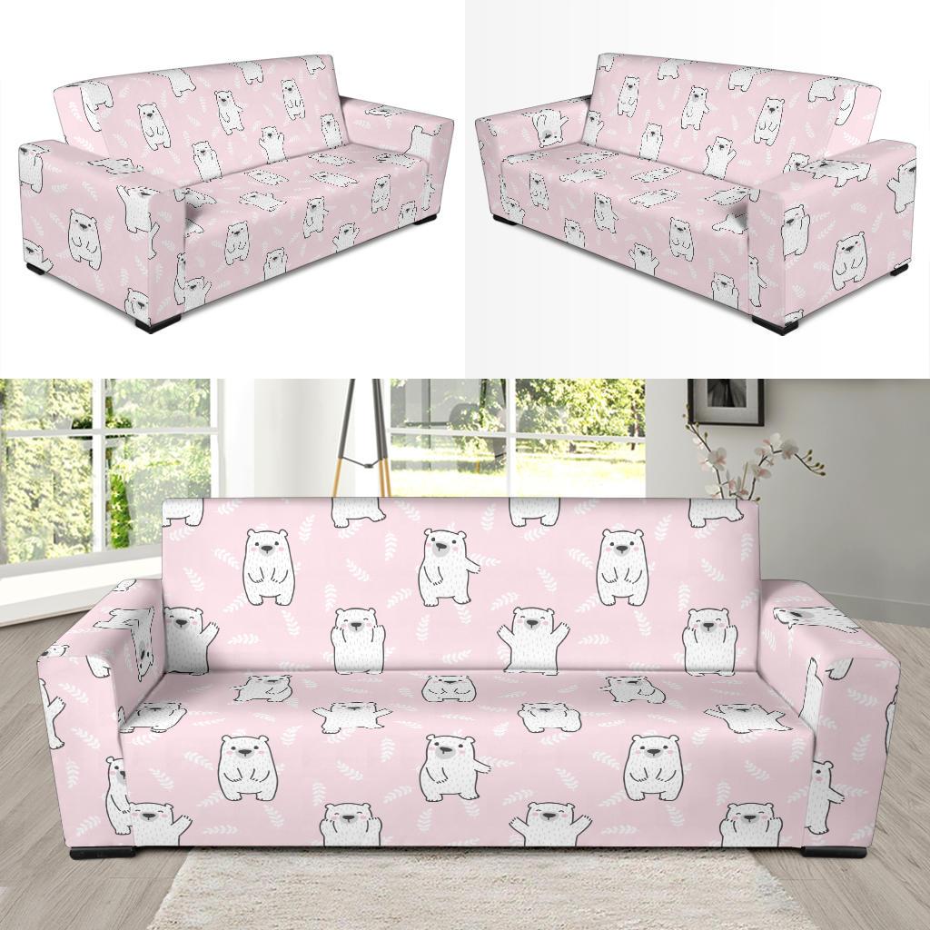 Polar Bear Pattern Print Design PB09 Sofa Slipcover-JORJUNE.COM