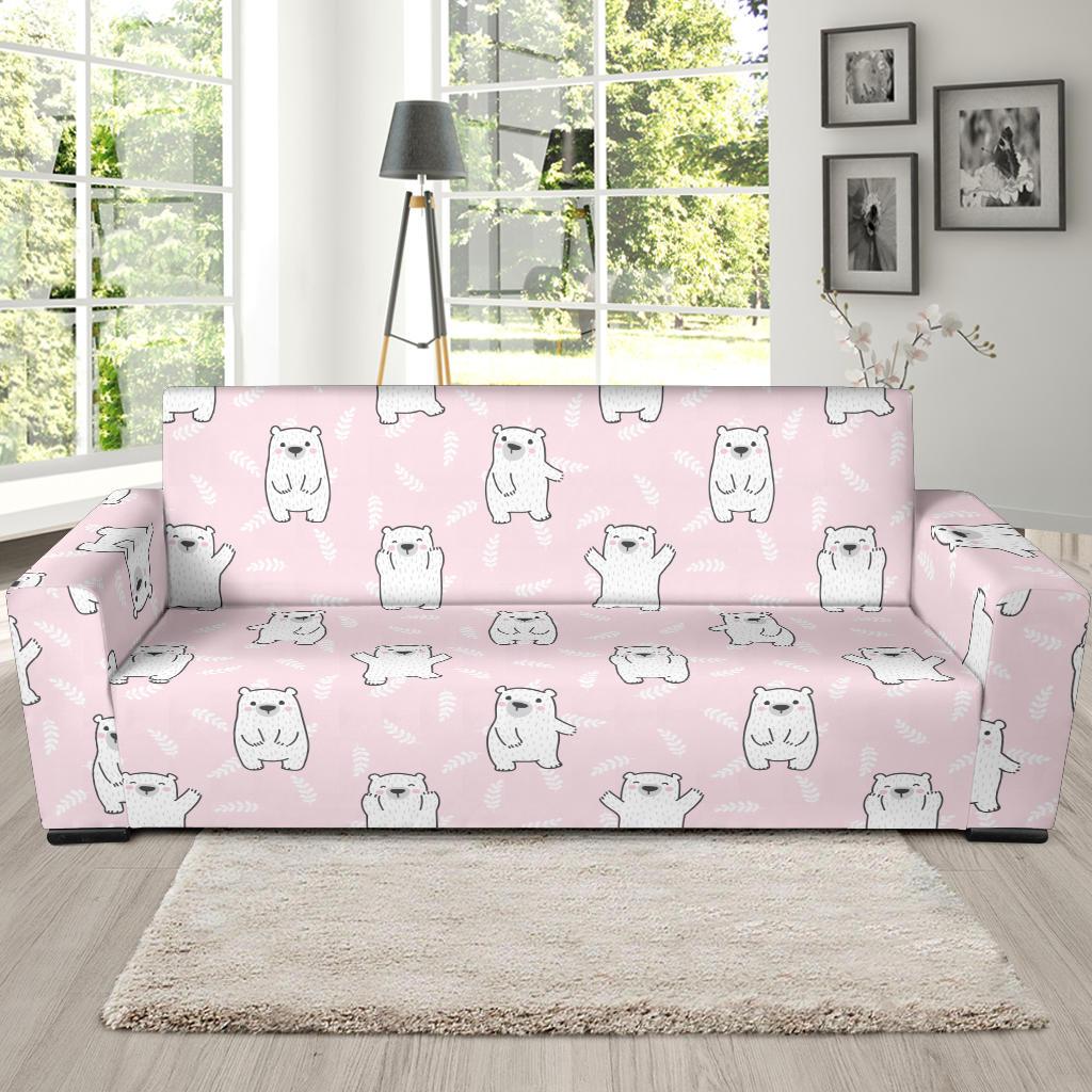 Polar Bear Pattern Print Design PB09 Sofa Slipcover-JORJUNE.COM