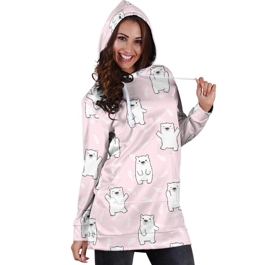 Polar Bear Pattern Print Design PB09 Women Hoodie Dress