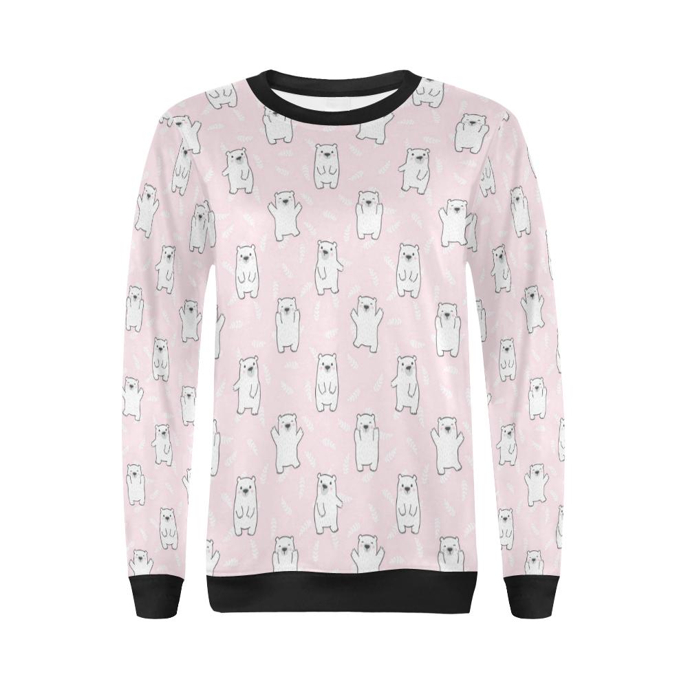 Polar Bear Pattern Print Design PB09 Women Long Sleeve Sweatshirt-JorJune