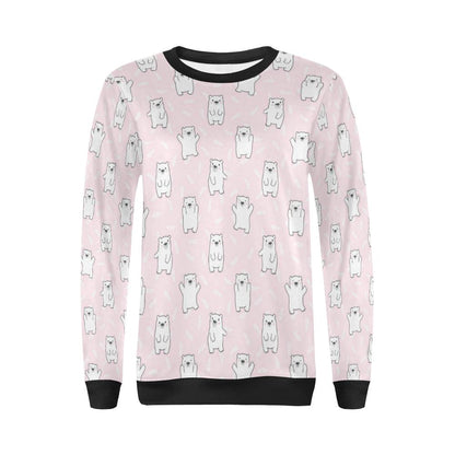 Polar Bear Pattern Print Design PB09 Women Long Sleeve Sweatshirt-JorJune