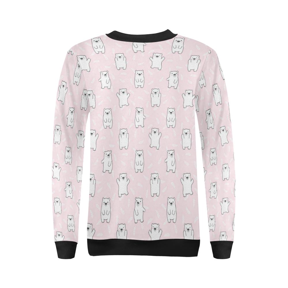 Polar Bear Pattern Print Design PB09 Women Long Sleeve Sweatshirt-JorJune