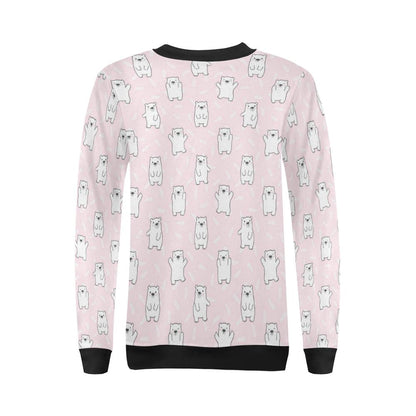 Polar Bear Pattern Print Design PB09 Women Long Sleeve Sweatshirt-JorJune