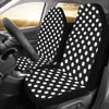 Polka Dot Black White Pattern Print Design 03 Car Seat Covers (Set of 2)-JORJUNE.COM