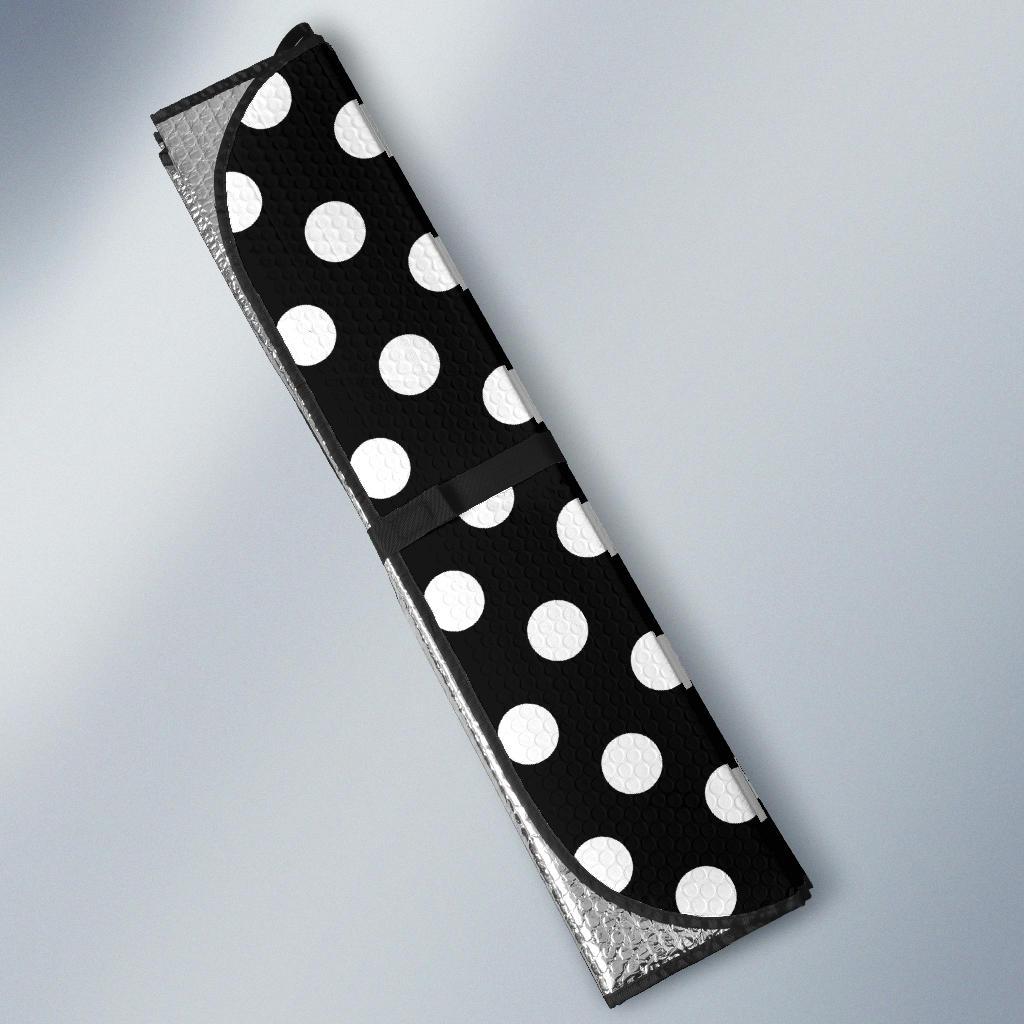 Polka Dot Black White Pattern Print Design 03 Car Sun Shades-JORJUNE.COM