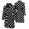 Polka Dot Black White Pattern Print Design 03 Men Bathrobe-JORJUNE.COM