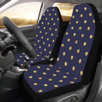 Polka Dot Gold Blue Pattern Print Design 02 Car Seat Covers (Set of 2)-JORJUNE.COM